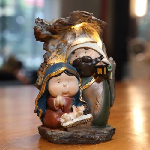 Home Decoration Catholic Statue Nativity Scene Christmas Holy Family Christ Jesus Mary Joseph Figurine Religious Zayton Kid Gift