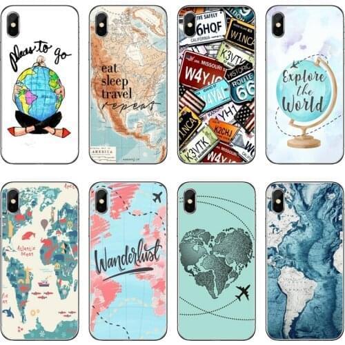 World Map Travel Phone Case Back Cover For Samsung Galaxy A71 A70 A60 A51 A50 A41 A40 A31 A30 A20E A21S A12 A10 A7 A5 A3