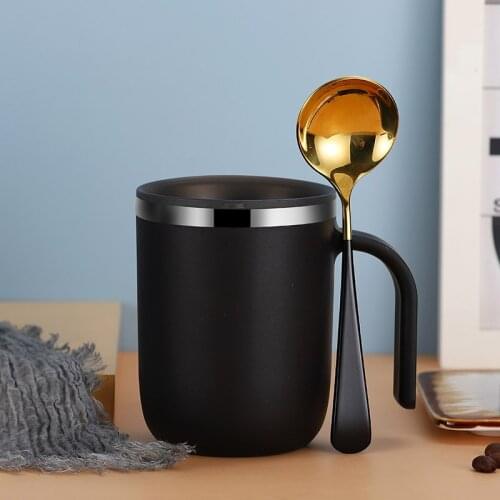 Stainless Steel Mug with Cover Scoop Simple Creative Personality Lovely Safety Drop Proof Breakfast Lovers Drink Coffee Cup