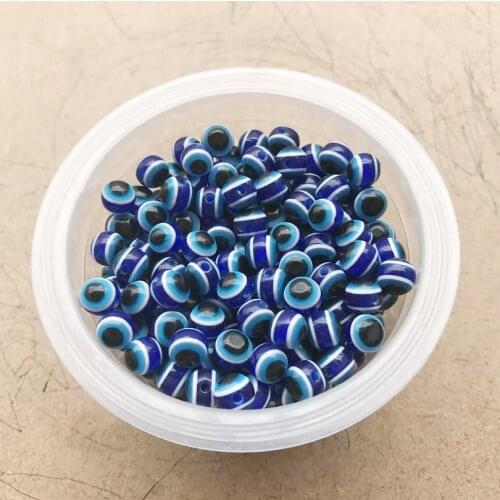 6mm 8mm 10mm 12mm Evil Eye Stripe Round Resin Beads Resin Beads Round Dark Turkey Medusa Blue Evil Eye Nazar Boncugu Stripe 8mm