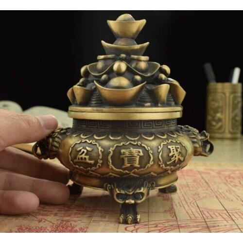 Copper ingots smoked incense burner copper tower incense burner