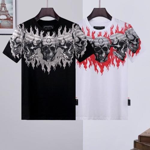 Top Brand Men T-shirt 3D Printed Round Neck Short Sleeve T-shirt Men Hip Hop Plein Skull Fashion Summer Short Sleeve Street Top