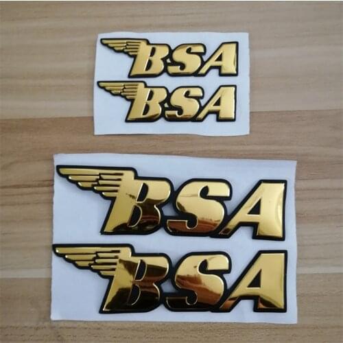 Emblems Stickers Decals 3D Yellow Reflective Motorcycle Logos for BSA