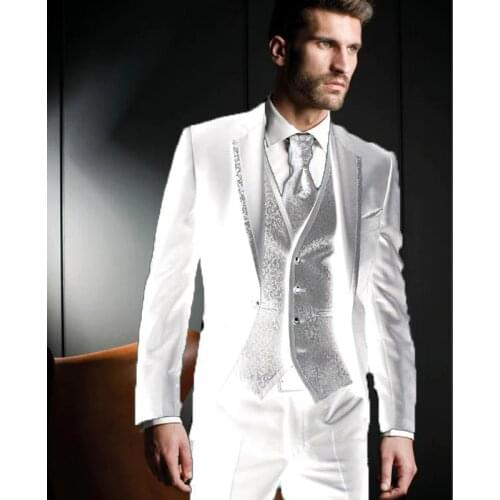 Latest Coat Pant Designs Men Suits Groom Tuxedos Wedding Suit Evening Party Jacket Pants Vest Male Blazer costume homme terno
