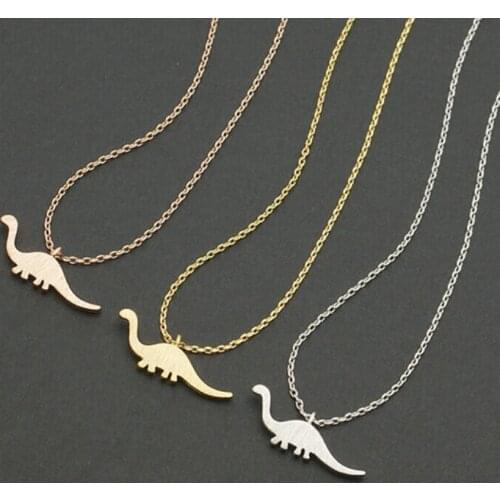 Wholesale Unique Trendy Gold Silver Personalized Apatosaurus Dinosaur Necklace High Quality Design Hunger Games Pendant Necklace