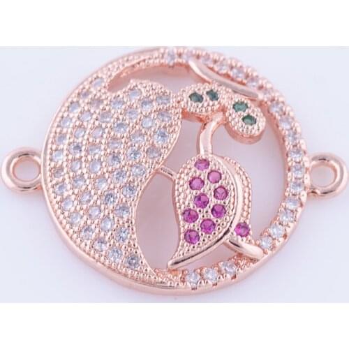 Supplies For Jewelry Links Charms and Connectors Micro Pave CZ Copper Accessories DIY Bracelet Part Zircon Jewellery Findings