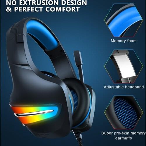 Wired Gamer Earphones PC 3.5mm PS4 USB Surround Sound HD Microphone Gaming Overear Laptop Tablet Gamer headphone