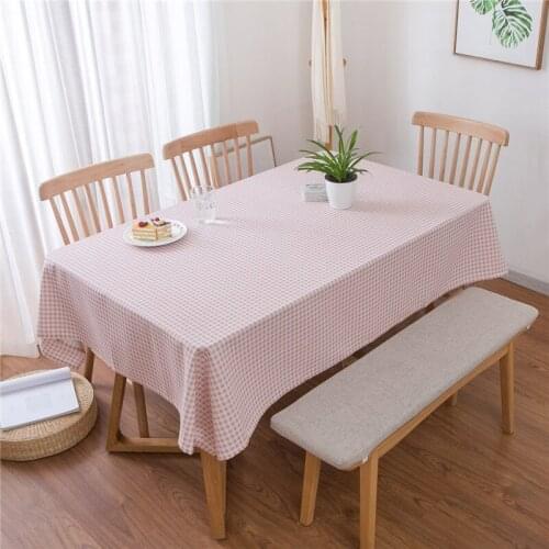 Pink Plaid Tablecloth Home Supplies Restaurant Dining Table Cover Outdoor Picnic Cloth