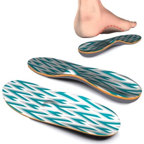Green Striped Memory Foam Insoles Plantar Fasciitis Arch Support Insoles for Women Men Sneakers Shoe Inserts