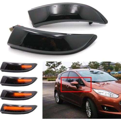 Niscarda Flowing Turn Signal Light LED Rearview Mirror Dynamic Indicator Blinker For Ford Fiesta 2008-2017