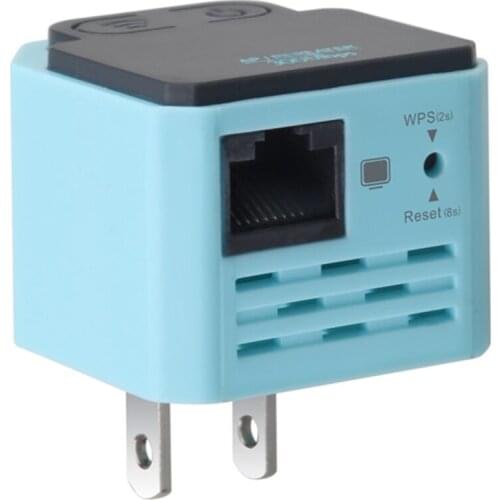 802.11N 300M WiFi Signal Range Extender Wireless WiFi Repeater Mini Signal Amplifier Range Extender Signal Booster Light Blue