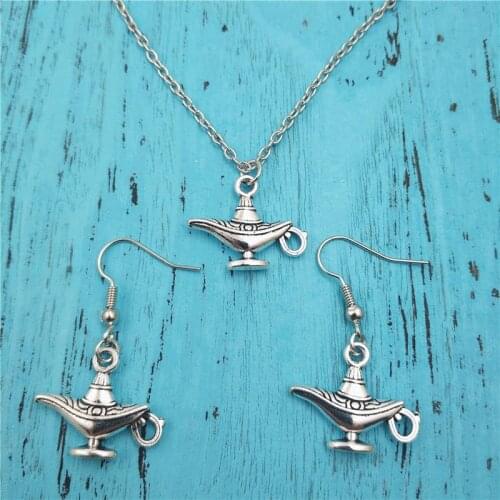 Lamp of Aladdin Vintage Earring Necklace Sets Jewelry Set Antique,Fashion Women Christmas Birthday Girl Gifts