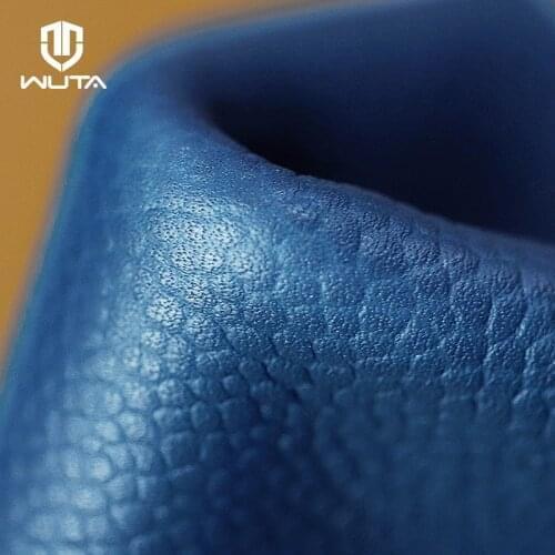 WUTA 10 x 20cm French Imported Classic Blue Caviar Pattern First Layer Cowhide Leather DIY Leather Craft Bag Wallet Material