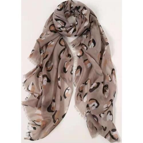2021 Women Leopard Pattern Animal Printed Cotton Voile Scarf 10pcs/lot