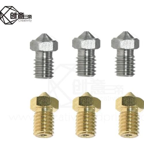 1pcs E3D V5 V6 Stainless steel Nozzle 0.2/0.25/0.3/0.35/0.4/0.5/0.6/0.8mm 1.75mm Filament Threaded Brass 3D Printers Parts