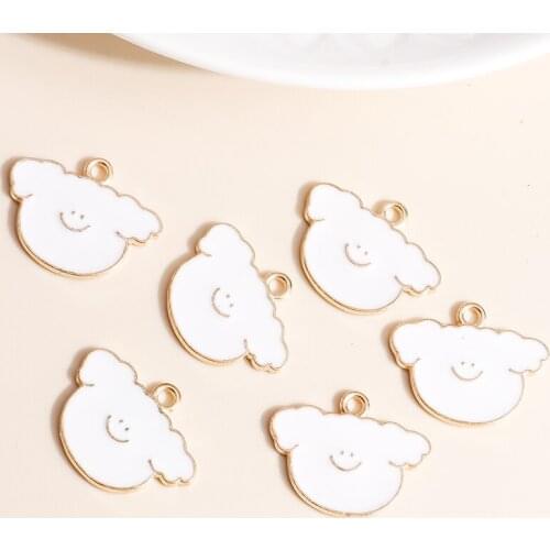 10pcs 24*19 Cartoon Enamel White Cloud Charms for Jewelry Making Cute Animal Charms DIY Pendants Earrings Necklaces Accessories