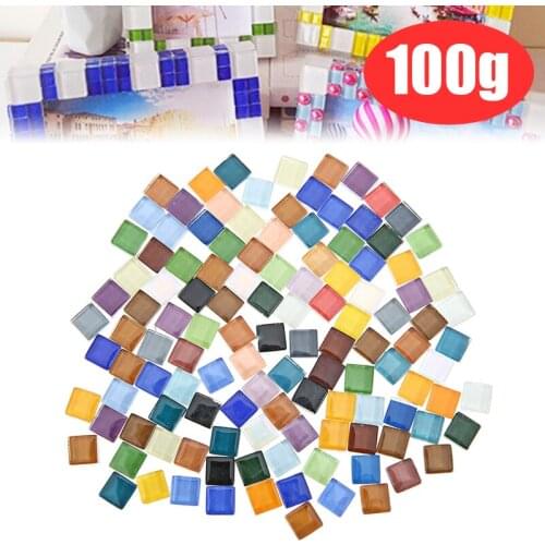 100g New Multi-Color Glass Mosaic Tiles Material DIY Mosaic Art Craft Supplies Fashion Home Decoration