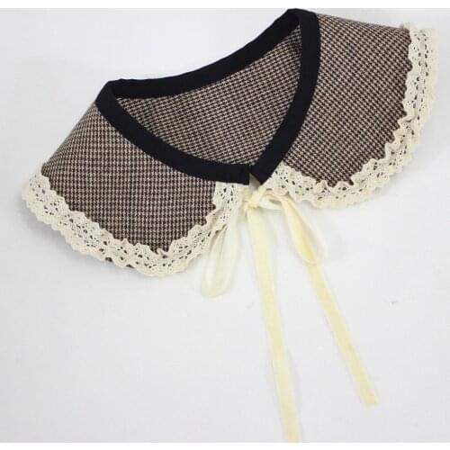 2020 Lace Floral Fake Collars for Women Doll Lapel Plaid Detachable Collar Sweater Blouse Tops Neck Shawl Wrap False Collars