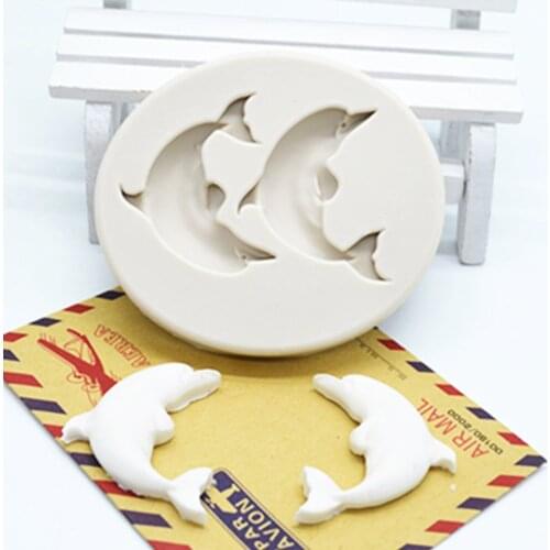 3D Dolphin Silicone Mold DIY Fondant Soap Chocolate Candy Molds Sugarcraft Cake Decoration Tools Kitchen Baking Moulds M086