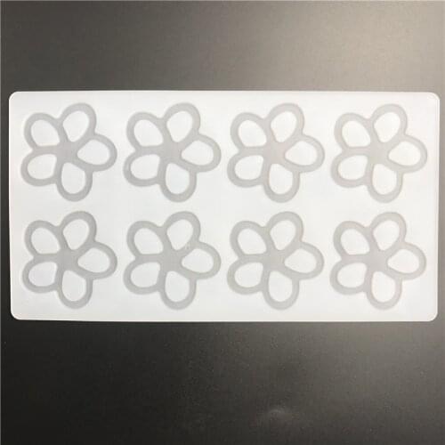 8 Cavity Chocolate Insert Hollow Flowers Fondant Silicone White Cake Mold Chocolate Baking Decorating Tools #21