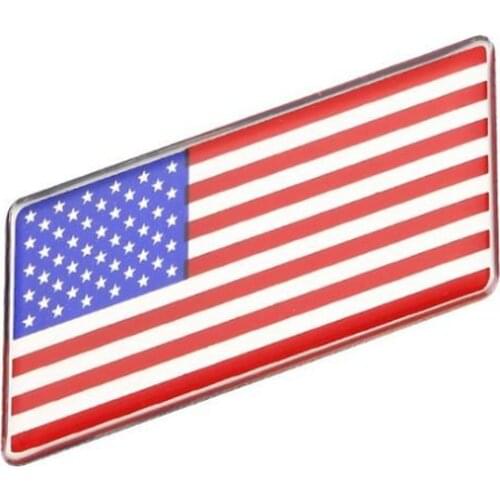 USA US United States Of America National Flag Aluminum Alloy Rectangle Styling Car Stickers Automobile Motorcycle Accessories