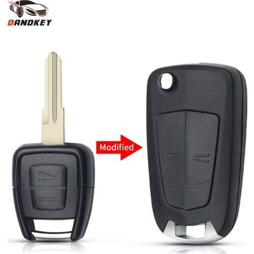 Dandkey Smart Remote Car Key Shell Modified Uncut HU46 Blade For OPEL VAUXHALL Vectra Zafira Omega Astra Fob 2 Button Blank Case