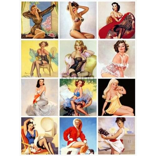 DIY Square diamond painting cross stitch Sexy beautiful modern woman diamond embroidery manual home decor wall painting mosaic