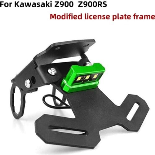 For Kawasaki Z900 Z900 ABS 2017-2020 Motorcycle Modified License Plate Holder Short Tail License Plate Frame With Led Light