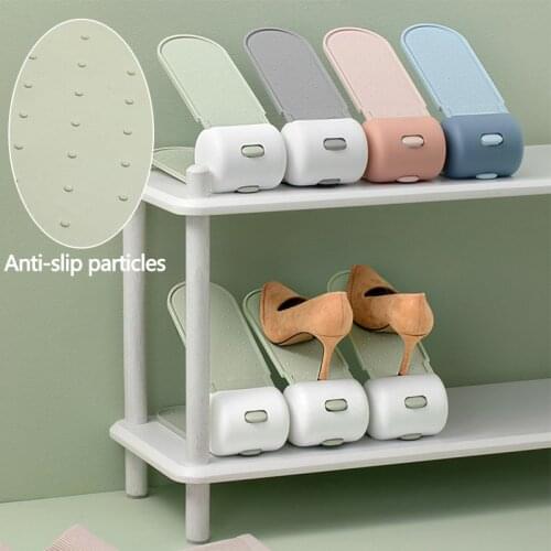 Double-Layer Adjustable Shoe Rack Integrated Shoe Storage Rack Closet Organizer Shelves Shoe Organizer Household Shoe Tray