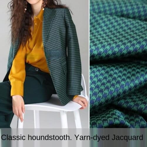 Elegant houndstooth pattern yarn-dyed jacquard suit jacket garment fabric, sewing fabric factory shop is not out of stock