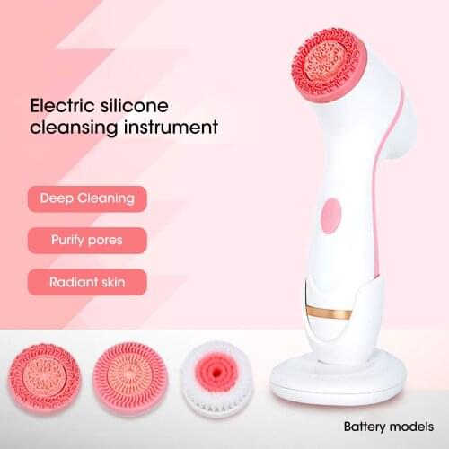 3 In 1 Electric Facial Cleansing Brush Sonic Rotating Face Brush Deep Cleaning Skin Exfoliation Waterproof Facial Massager