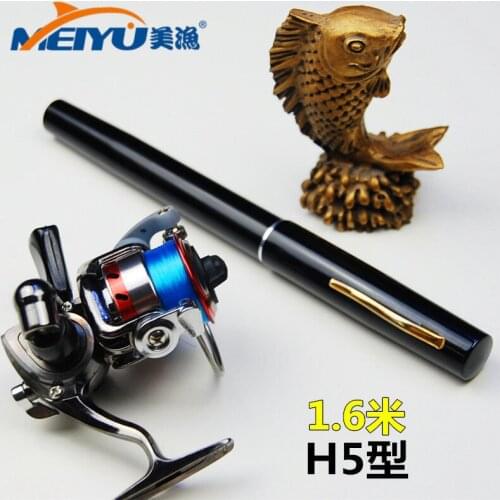 EMMROD 1.6 Meters Crabon Pen Rod Metal Spinning Wheel And Toss The Portable Fishing Rod Cast Rod Sea H5 Free Shipping
