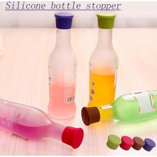 1/5pcs Silicone Bottle Cap Juice Drink Beer Wine Seal Wine Bottle Cap Food Grade Random Color Multipurpose For Home Kitchen Bar