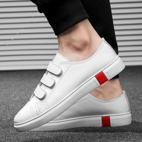 New White Shoes Men Sneakers Women Genuine Leather Casual Shoes High Quality Breathable Soft Slip on Cow Leather Luxury Footwear