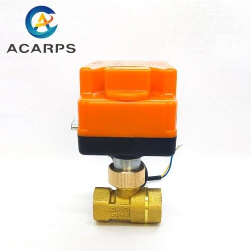1/2" Brass Electric Two-Way Ball Valve With Manual Switch For Air-Conditioning Cold And Hot Water System Control