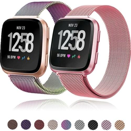 Magnetic Metal Strap for Fitbit Versa 2 Wrist Bracelet Wear-resistant Stainless Steel Replacement Fitbit Versa lite Wristbands