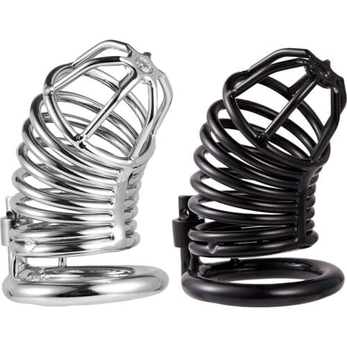Stainless Steel Male Cock Rings Penis Cage Lock Metal Bdsm Bondage Chastity Device Sex Toys For Men Adults Intimate Goods