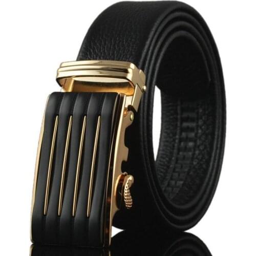 ZPXHYH Famous Brand Belt Men Top Quality Genuine Luxury Leather Belts for Men,Strap Male Metal Automatic Buckle mens belts
