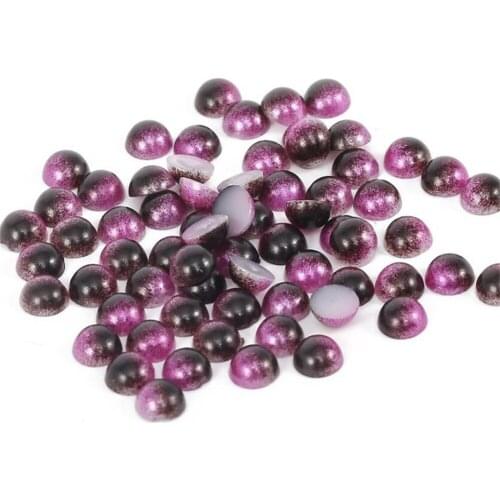 Newest 3mm-8mm Coffee Gradient Color Loose DIY Round Flatback Pearl Beads ABS Plastic Imitation Half Pearl Nail Arts Decoration