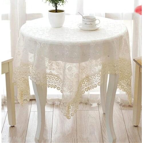 Hot fashion Elegant embroidery Lace Tablecloth For Wedding Party Home Table Linen Cloth Cover Textile Decoration T80601