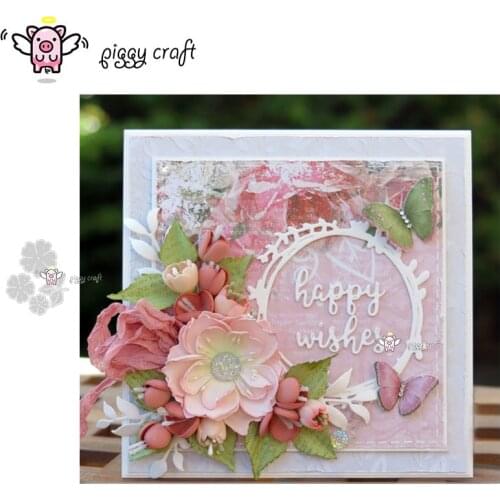 Piggy Craft metal cutting dies cut die mold Flower leaf decoration Scrapbook paper craft knife mould blade punch stencils dies