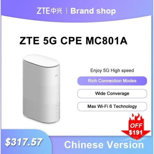 Unlocked ZTE 5G CPE router MC801A wifi 6 repeater 5ghz SDX55 NSA+SA N78/79/41/1/28 802.11AX modem 5g wifi sim card