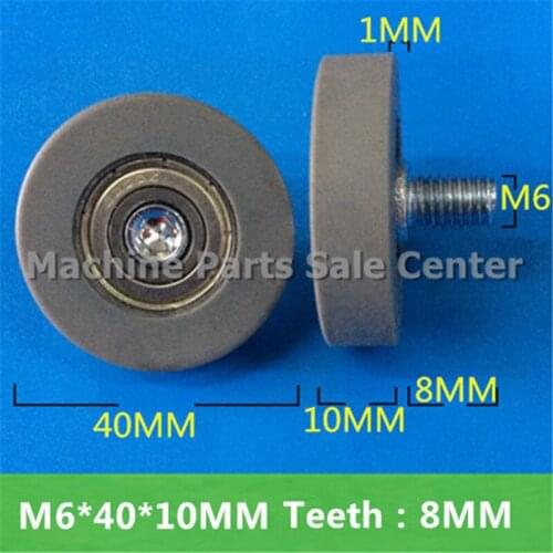 M6*40*10mm M6*8 DR40MM F type idler pulley PU screw thread bearing pulley screw drawer bearing pulley wheel Good Quality