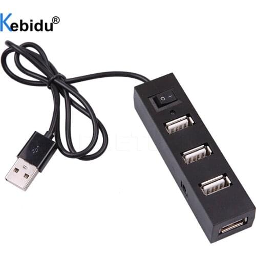 Kebidu USB Hub 4 Port USB 2.0 Splitter Adapter High Speed Mini Hub Socket Pattern Splitter Cable Adapter for Laptop PC Tablet