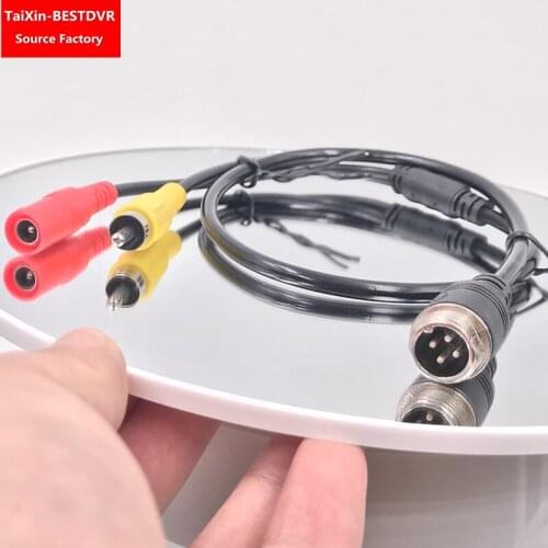 Video bus monitoring wire, Afghanistan MDVR car monitor Aviation male head to RCA male head DC female head