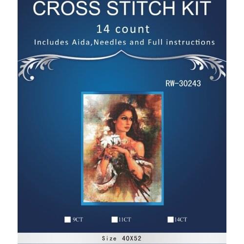 Top Quality Beautiful Lovely Counted Cross Stitch Kit Landscape Embroidery Cross sti8th set Pretty girl