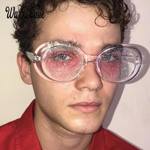 2020 Women Candy Color Cool Party Sexy Cute Red Yellow Pink Sun Glasses Clear Frame New Brand Luxury Flash Lens Oval Sunglasses