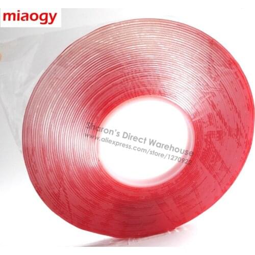 1.5mm thick, 16.5meters long, 10mm wide Two Sides Bond Adhesive Acrylic Tape for Glass Nameplate PP Truck