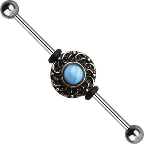 1PC Chic Stainless Steel Ear Piercing Round Arrow Industrial Cartilage Long Straight Bar Rings Women Men Ear Studs Jewelry