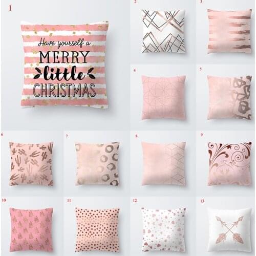 2021 New INS Nordic Style Cushions Covers Durable Geometric Petal Pink Smooth Pillowcase Decorative Pillowslip Home Supplies